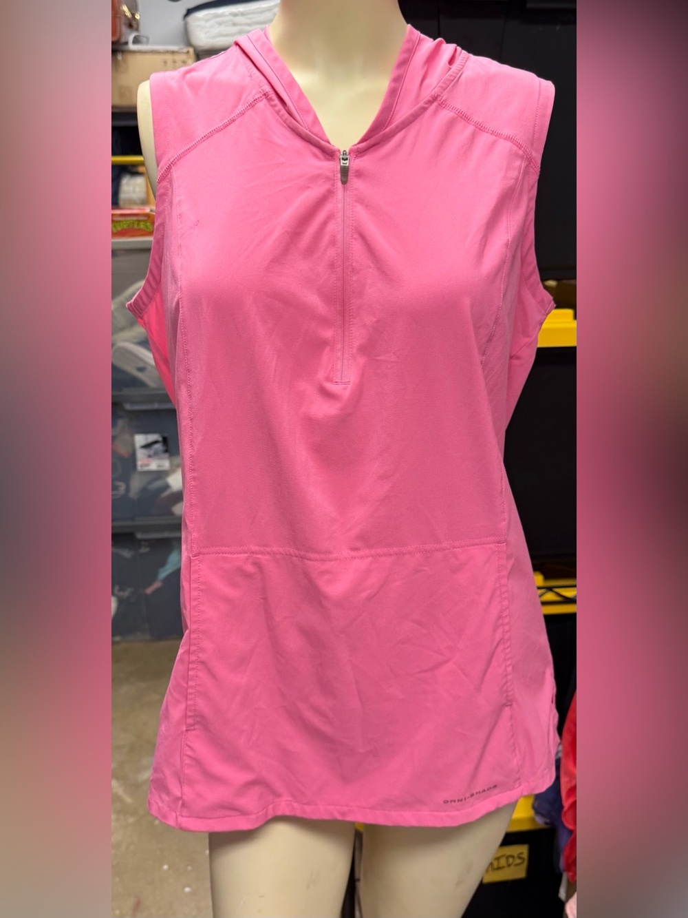 Columbia GRT Omni-Shade Women’s Medium Sleeveless Hoodie Shirt Hot Pink Vintage